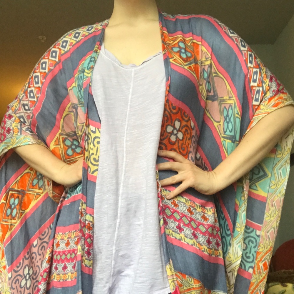 Anthropologie Roffe long kimono